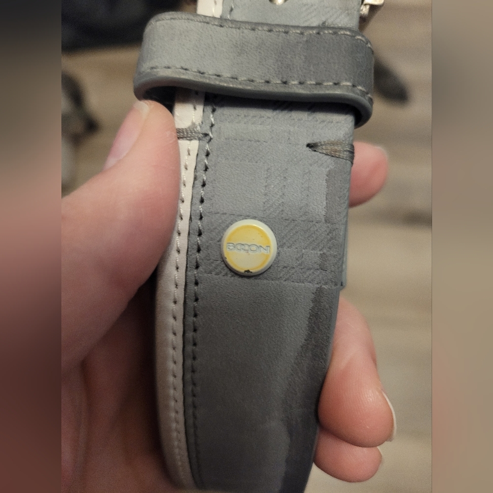 Boconi Gray Leather Men's Belt